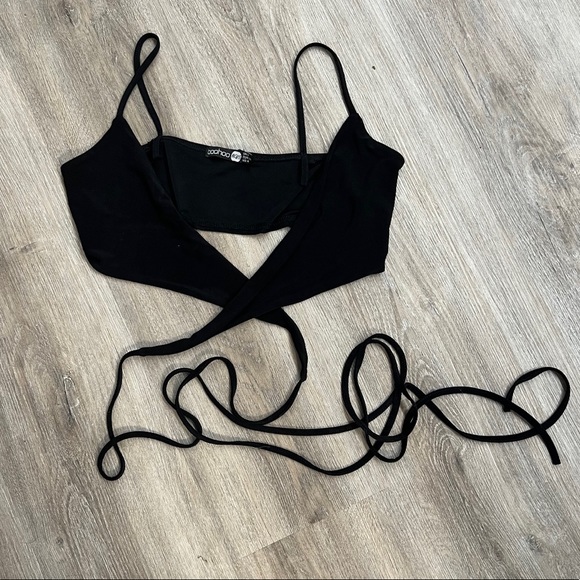 SEXY WRAP OVER BRALETTE CROP TOP - Picture 5 of 6